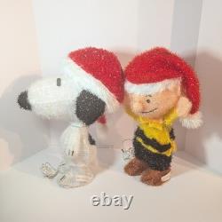 Snoopy de Noël Charlie Brown Figurines Lumineuses 3D Pré-éclairées pour Intérieur et Extérieur