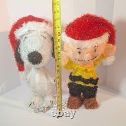 Snoopy de Noël Charlie Brown Figurines Lumineuses 3D Pré-éclairées pour Intérieur et Extérieur