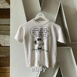 Sweat-shirt Col Rond Snoopy 60s- Xs Peanuts 50s Tout Coton Rare Charlie Brown