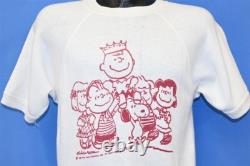 Sweat-shirt vintage des années 60 PEANUTS Charlie Brown Snoopy Comics à manches courtes, taille M moyenne