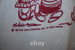 Sweat-shirt vintage des années 60 PEANUTS Charlie Brown Snoopy Comics à manches courtes, taille M moyenne