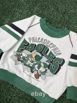 Sweatshirt Crewneck Vintage 1993 Philadelphia Eagles Snoopy Charlie Brown 18M