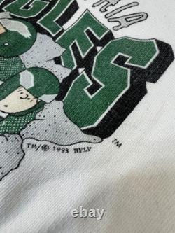Sweatshirt Crewneck Vintage 1993 Philadelphia Eagles Snoopy Charlie Brown 18M