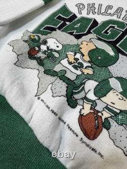 Sweatshirt Crewneck Vintage 1993 Philadelphia Eagles Snoopy Charlie Brown 18M