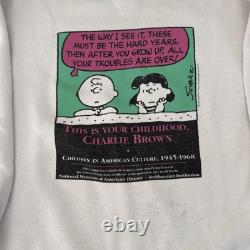 Sweatshirt Crewneck Vintage PEANUTS Charlie Brown Musée National Rare