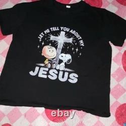 T-shirt graphique rare Peanuts Snoopy Charlie Brown XXL noir en coton rétro pour homme