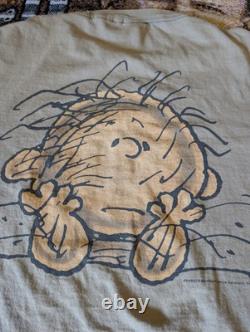 T-shirt vintage Peanuts Pig Pen Snoopy Charlie Brown à couture simple XL