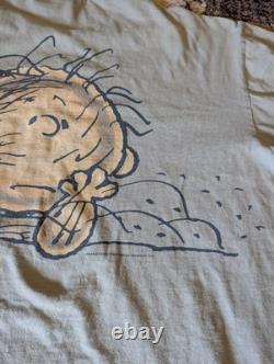 T-shirt vintage Peanuts Pig Pen Snoopy Charlie Brown à couture simple XL