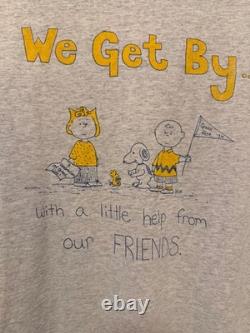 T-shirt vintage Peanuts des années 70 Snoopy Charlie Brown XL personnage classique