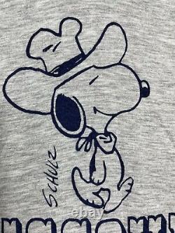 T-shirt vintage des années 50 1958 Shirtex Ringer T-shirt Snoopy Missouri Gris Taille L Schulz Rare