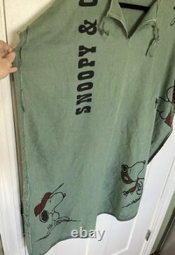 TRÈS RARE poncho vert vintage Snoopy et Charlie Brown Woodstock Peanuts présentoir