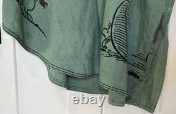 TRÈS RARE poncho vert vintage Snoopy et Charlie Brown Woodstock Peanuts présentoir