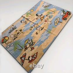 Tapis de plage RARE Peanuts 3'3 X 5'3 Snoopy Charlie Brown Lucy Woodstock