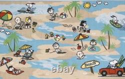 Tapis de plage RARE Peanuts 3'3 X 5'3 Snoopy Charlie Brown Lucy Woodstock