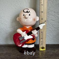 Tirelire Vintage Peanuts Snoopy Charlie Brown avec Bouchon Boîte Rare Nouvelle Guitare Japon