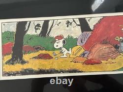 Trois lithographies de Charles Schultz Peanuts des années 90, Dieu du golf. NOS dans du plastique avec passe-partout.