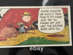 Trois lithographies de Charles Schultz Peanuts des années 90, Dieu du golf. NOS dans du plastique avec passe-partout.
