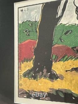 Trois lithographies de Charles Schultz Peanuts des années 90, Dieu du golf. NOS dans du plastique avec passe-partout.