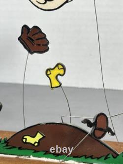 Trophée Aviva Snoopy Sparkies Charlie Brown Base en Bois Teck Rareté Vintage À LIRE
