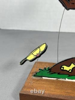 Trophée Aviva Snoopy Sparkies Charlie Brown Base en Bois Teck Rareté Vintage À LIRE