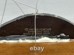 Trophée Aviva Snoopy Sparkies Charlie Brown Base en Bois Teck Rareté Vintage À LIRE