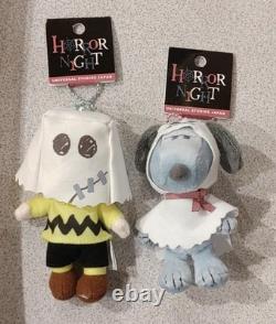 USJ Halloween Snoopy Charlie Brown Mascotte Peluche Duo 2022 Nuit Horrifique Japon