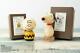 Usaburo Kokeshi Peanut Charlie Brown & Snoopy 2 Set Wood Doll Traditional Japan