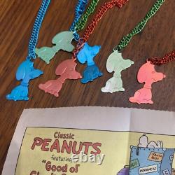 VTG - Collier ras-du-cou Peanuts Snoopy Charlie Brown, rouge, vert/bleu d2