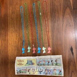 VTG - Collier ras-du-cou Peanuts Snoopy Charlie Brown, rouge, vert/bleu d2
