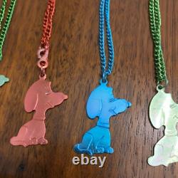 VTG - Collier ras-du-cou Peanuts Snoopy Charlie Brown, rouge, vert/bleu d2