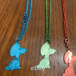 VTG - Collier ras-du-cou Peanuts Snoopy Charlie Brown, rouge, vert/bleu d2