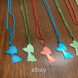 VTG - Collier ras-du-cou Peanuts Snoopy Charlie Brown, rouge, vert/bleu d2