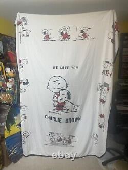 VTG NOUS T' AIMONS CHARLIE BROWN Couverture 1966 United Syndicate 99 X 94 Snoopy