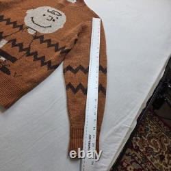 VTG Peanuts Charlie Brown Snoopy Pull L Flèche Le Plus Grand Tricot Rare