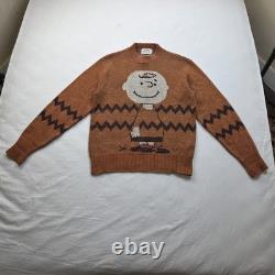 VTG Peanuts Charlie Brown Snoopy Sweater L Flèche Le Plus Grand Tricot Rare
