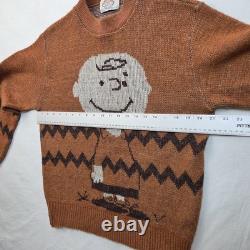 VTG Peanuts Charlie Brown Snoopy Sweater L Flèche Le Plus Grand Tricot Rare