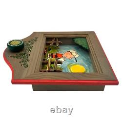 VTG années 1970 ANRI Italie Peanuts Charlie Brown Snoopy Diorama Musical Thorens Mvmt