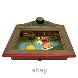 VTG années 1970 ANRI Italie Peanuts Charlie Brown Snoopy Diorama Musical Thorens Mvmt
