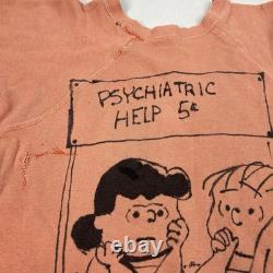 VTG années 60 Peanuts Snoopy Charlie Brown Sweatshirt Norwich Mayo Spruce Dessin à la main
