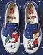 Vans Off The Wall Peanuts Charlie Brown Snoopy Christmas Slip Shoes Sz 8.5