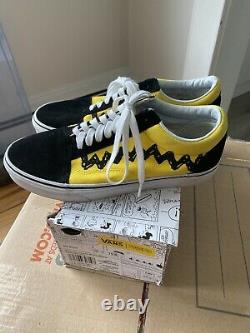 Vans X Peanuts Old Skool Charlie Brown Shoes Taille Homme 10 Avec Boîte