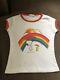 Véritable T-shirt Snoopy Vintage Des Années 1960 Peanuts Rainbow Woodstock Pour Femmes En Taille S/xs