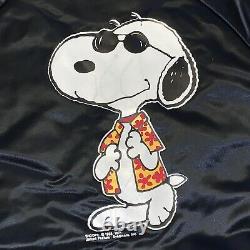 Veste Vintage Snoopy Satin Joe Cool Charlie Brown Peanuts Rare Stadium Club S/m