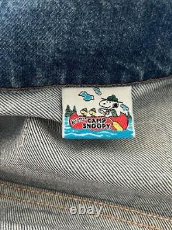Veste en jean vintage Knott's Camp Snoopy Peanuts USA Charlie Brown Snoopy années 80