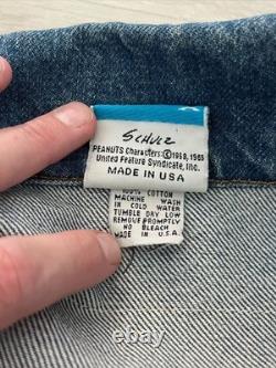 Veste en jean vintage Knott's Camp Snoopy Peanuts USA Charlie Brown Snoopy années 80