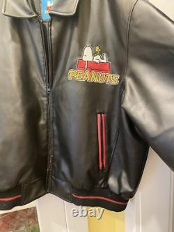 Veste en simili cuir Peanuts Snoopy Charlie Brown XL