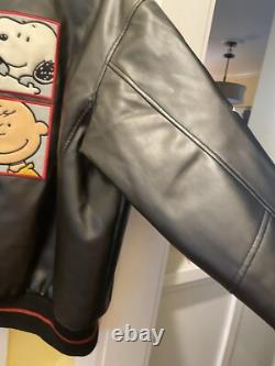 Veste en simili cuir Peanuts Snoopy Charlie Brown XL