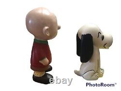 Vieilles Arachides Peintes À La Main Figurines En Céramique 4pcs Charlie Brown Lucy Snoopy