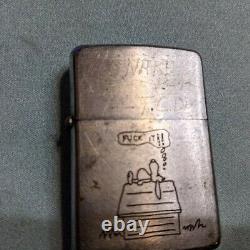 Vintage 1968 1969 Zippo Vietnam Guerre Snoopy Charlie Brown Zippo Couleur Argent