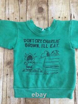Vintage Charlie Brown Peanuts Snoopy Sweatshirt Norwich Taille Toddler 2 Vert